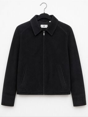 DKNY City Suede Leather Zip Coat Women's Size 14
